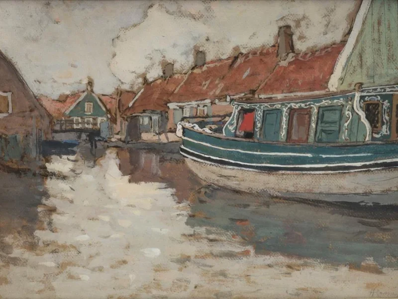 1858-Henri Cassiers - Villaggio velico olandese